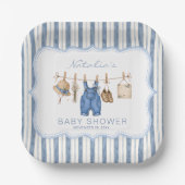 Rustikale Blaue Jeans-Baby-Party Pappteller (Vorderseite)