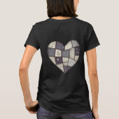 Rustikale blaue Jeans-Patchwork-Herz-Illustration T-Shirt (Rückseite)