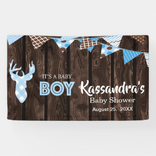 Rustikale blaue karierte banner