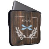 Rustikale blaue Libelle Personalisierter Laptop-Si Laptopschutzhülle (Vorne Rechts)