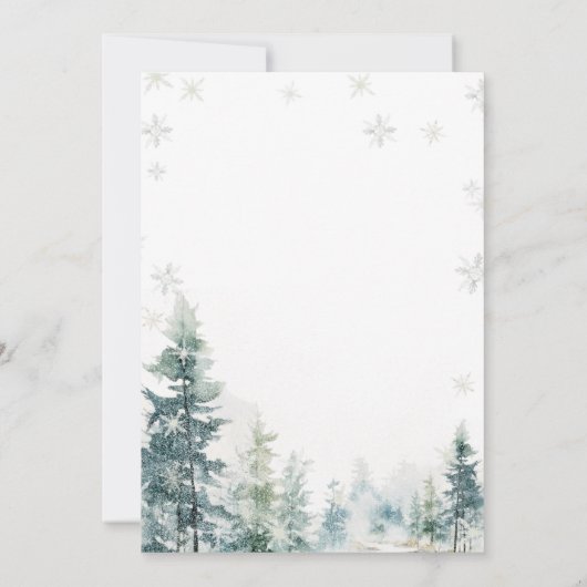 Rustikale Blaue LKW-Wälder Pinienbäume Geschlechts Einladung (Rückseite)