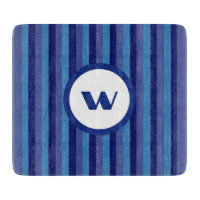 Rustikale blaue Monogramm und Streifen