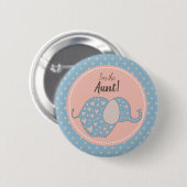 Rustikale blaue neutrale Babyparty bin ich die Button (Vorne & Hinten)