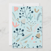 Rustikale blaue Pastel Botanische Babydusche per P Einladung (Rückseite)