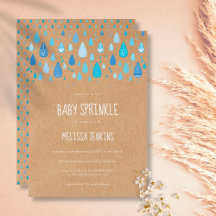 Rustikale blaue Regentropfen Baby Boy Sprinkle / S