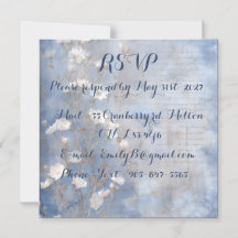 Rustikale Blaue RSVP-Karte