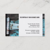 Rustikale blaue Scheunen-hölzerne Visitenkarte (Rückseite)