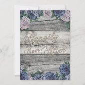 Rustikale blaue schöne Land-Scheunen-hölzerne Einladung (Rückseite)