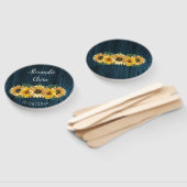 Rustikale blaue Sonnenblume Gastgeschenk Hochzeit Fächer (Non-assembled)