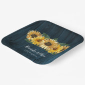 Rustikale blaue Sonnenblumen Hochzeitspapier-Telle Pappteller (Gewinkelt)