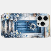Rustikale blaue Tür mit Daisis - Kernnetz Case-Mate iPhone Hülle (Rückseite (Horizontal))