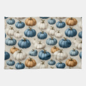 Rustikale blaue und neutrale Pumpkins Geschirrtuch (Horizontal)