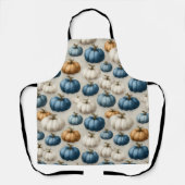 Rustikale blaue und neutrale Pumpkins Schürze (Vorderseite)