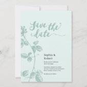 Rustikale Blaue Verspielte Blumen Save The Date (Vorderseite)