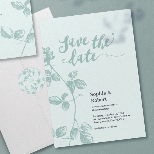 Rustikale Blaue Verspielte Blumen Save The Date