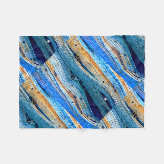rustikale blaue Wacholderbuschbretter Fleecedecke (Vorderseite (Horizontal))