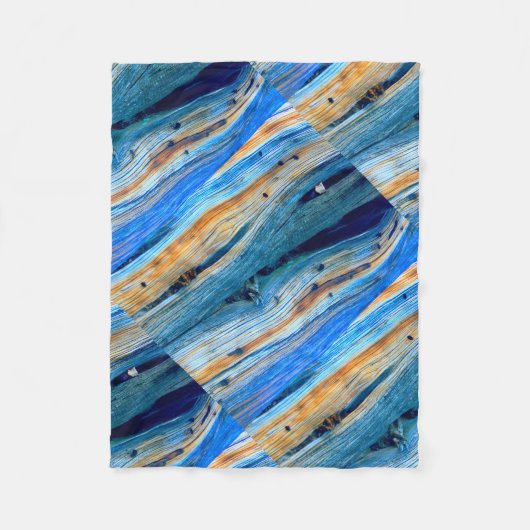 rustikale blaue Wacholderbuschbretter Fleecedecke (Vorderseite)