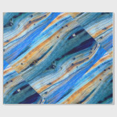 rustikale blaue Wacholderbuschholzbretter Geschenkpapier (Flach)