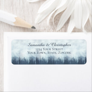 Rustikale blaue Wald Hochzeit Rücksendeadresse