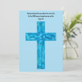 Rustikale blaue Wasserfarbe Cross Faith Flat Note  Dankeskarte (Stehend Vorderseite)
