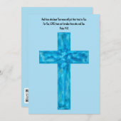 Rustikale blaue Wasserfarbe Cross Faith Flat Note  Dankeskarte (Vorne/Hinten)