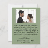 rustikale blaue Wasserfarben Blumen & Blätter Dankeskarte (Rückseite)