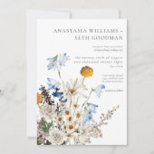 Rustikale blaue Wildblumen & Daisies Hochzeit zwei Einladung (Vorderseite)