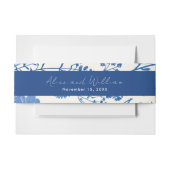 Rustikale blaue Wildblumen Hochzeit Einladungsbanderole (Vorderseite Beispiel)