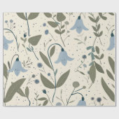 Rustikale blaue Wildblumen-Pastell-Vintage-Boho Geschenkpapier (Flach)