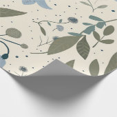 Rustikale blaue Wildblumen-Pastell-Vintage-Boho Geschenkpapier (Ecke)