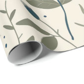 Rustikale blaue Wildblumen-Pastell-Vintage-Boho Geschenkpapier (Rolleneckpunkt)