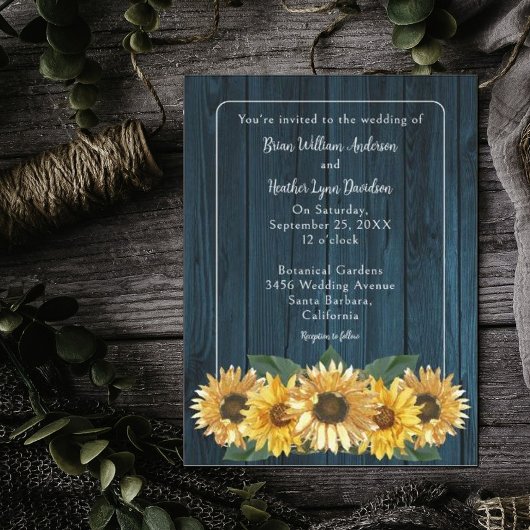 Rustikale Bläuenblume Einladung