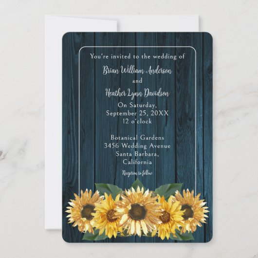 Rustikale Bläuenblume Einladung (Vorderseite)