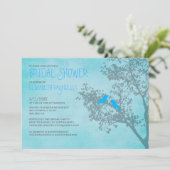 Rustikale Bläuenvögel - Bridal-Dusche Einladungen (Stehend Vorderseite)
