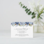 Rustikale Blauer Winterblumenhochzeit Begleitkarte (Stehend Vorderseite)