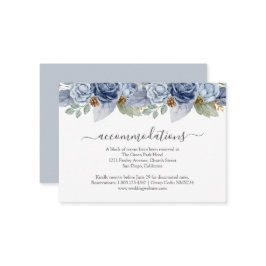 Rustikale Blauer Winterblumenhochzeit Begleitkarte