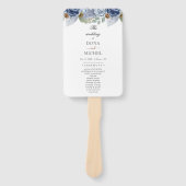 Rustikale Blauer Winterblumenhochzeit Fächer (Vorderseite)