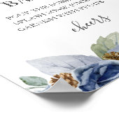 Rustikale Blauer Winterblumenhochzeit Poster (Ecke)