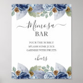 Rustikale Blauer Winterblumenhochzeit Poster (Vorne)