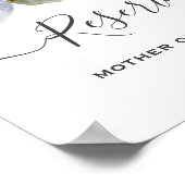 Rustikale Blauer Winterblumenhochzeit Poster (Ecke)