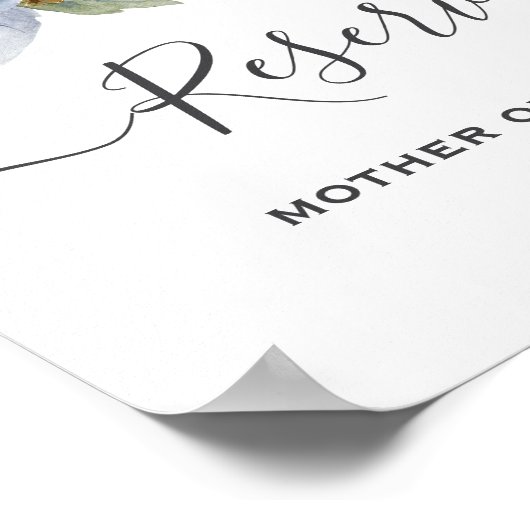 Rustikale Blauer Winterblumenhochzeit Poster (Ecke)