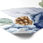 Rustikale Blauer Winterblumenhochzeit Poster (Ecke)