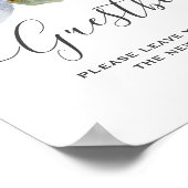 Rustikale Blauer Winterblumenhochzeit Poster (Ecke)