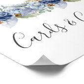 Rustikale Blauer Winterblumenhochzeit Poster (Ecke)