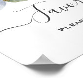 Rustikale Blauer Winterblumenhochzeit Poster (Ecke)