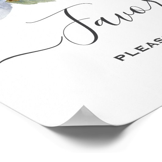 Rustikale Blauer Winterblumenhochzeit Poster (Ecke)