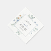 Rustikale Blauer Winterblumenhochzeit Serviette (Ecke)