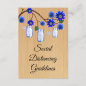 Rustikale blauflorale Masken Jar Sicherheitsmaßnah Begleitkarte (Vorderseite)