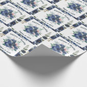 Rustikale blaugrüne Eukalyptus Watercolor Wedding Geschenkpapier (Ecke)