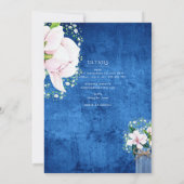 Rustikale blaukatholische Hochzeit der Hochzeit de Einladung (Rückseite)